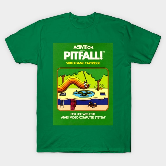 Classic 8-Bit Video Game Box Art - Pitfall! T-Shirt by Starbase79